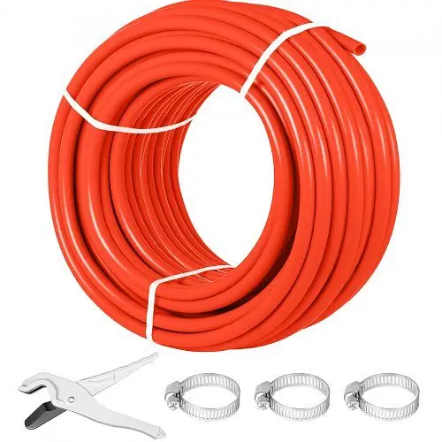 VEVOR 1/2" x 300ft Pex Tubing Oxygen Barrier O2 EVOH Pex-B Red Radiant Floor Heat, 300FTPEXZYG000001V0