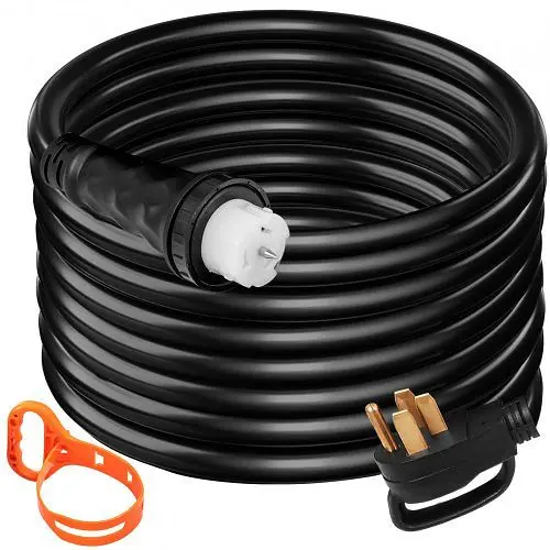 VEVOR 25ft Generator Power Cord 50-Amp 125/250-volt 14-50P to CS6364 Locking Connector, FDJYCX25FTX50ACZ1V1