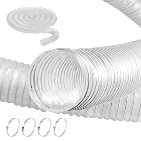 VEVOR 2.5" x 20' Dust Gatherion Hose Thickened PVC Flexible Transparent Hose, MGJCRG20FT25OXBQJV0