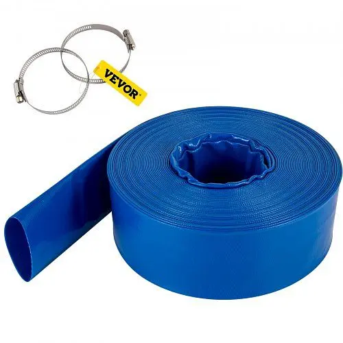 VEVOR Elite Discharge Hose Lay Flat Hose 2" x 105' PVC Backwash Drain Hose Clamp, YCFCXRGJ2X100NWQEV0