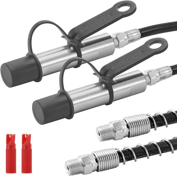 VEVOR Grease Gun Coupler Hose/Zerk Fittings Cleaner/Leak-Proof Socket Cap, 2 Pcs, HYQOHQWDBS00HAG7JV0