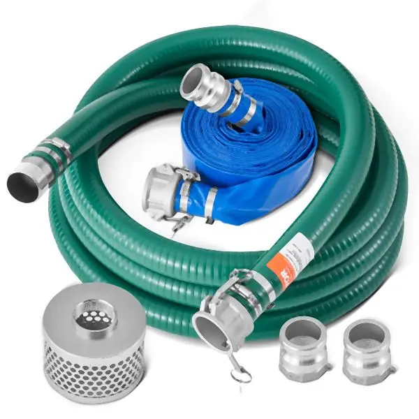 VEVOR High-Visibility Suction Hose Kit Water Pump 2 x 20 ft Green/65 ft Blue Hoses, BGTJ20INCH65DDBGEV0