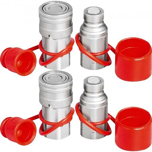 VEVOR Hydraulic Quick Connect Hydraulic Coupler 1/2" 2 Couples Engineering Machinery, YYJT1/2YYKSJT02D1V0