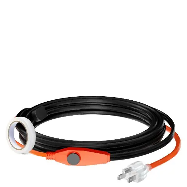 VEVOR Low-Profile Pipe Heating Cable 9FT 7W/FT Heat Plug Tape Pipes Constructed- Thermostat, HGLGWQGDJRDLSNSM6V1