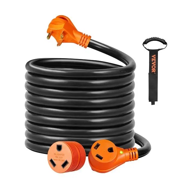 VEVOR Original 25 ft RV Extension Cord, 30 Amp, Heavy Duty STW RV Power Cord, NEMA TT-30R Female NEMA TT-30P Male Threaded...