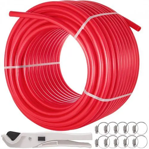 VEVOR PEX Tubing 5/8" x 500ft PEX Pipe Oxygen Barrier EVOH Radiant Heat Red, PEX5-8X500FTHSGY1V0