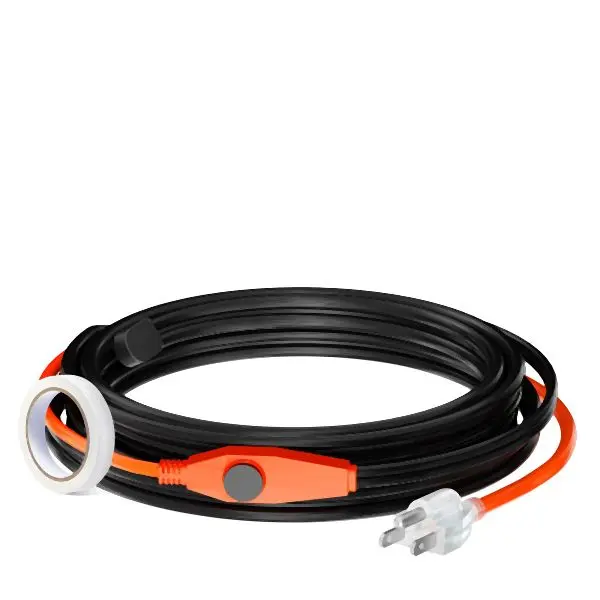 VEVOR Pipe Heating Cable 24FT 7W/FT Heat Bottoming Tape Pipes Constructed- Thermostat, HGLGWQGDJRDLHE4DHV1