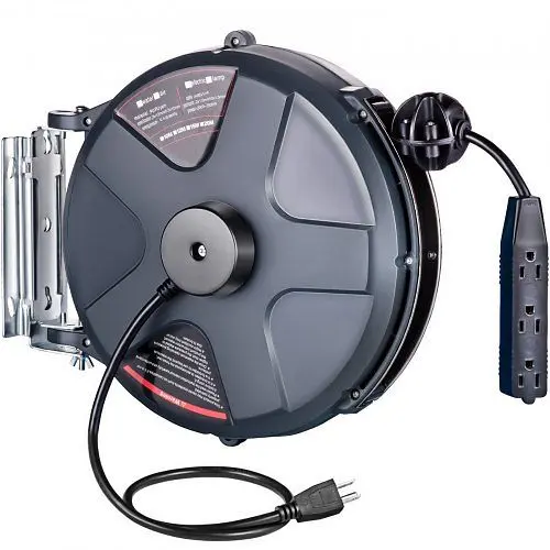 VEVOR Retractable Extension Cord Reel 50+3.2ft, 16/3 SJT Power Cord Reel, Heavy Duty Electric Cord Reel, DYXYCXP15M0000001V1