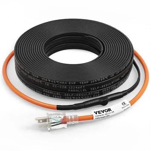 VEVOR Secure Self-Regulating Pipe Heating Cable 5 W/ft Constructed- Thermostat 120 Feet, ZDWGDJRDLDGWQ7X0ZV1
