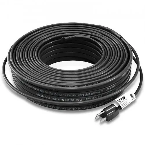 VEVOR Self-Regulating Pipe Heating Cable Roof De-icing Heat Cable 5 W/ft 120 Feet, ZDWGDJRDLMC12QI0PV1