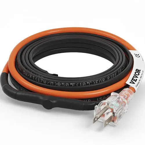 VEVOR Self-Regulating Pipe Heating Cable 5 W/ft Constructed- Thermostat 18 Feet, ZDWGDJRDLDGWQPCN8V1