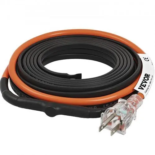 VEVOR Self-Regulating Pipe Heating Cable 5 W/ft Constructed- Thermostat 24 Feet, ZDWGDJRDLDGWQO9HQV1