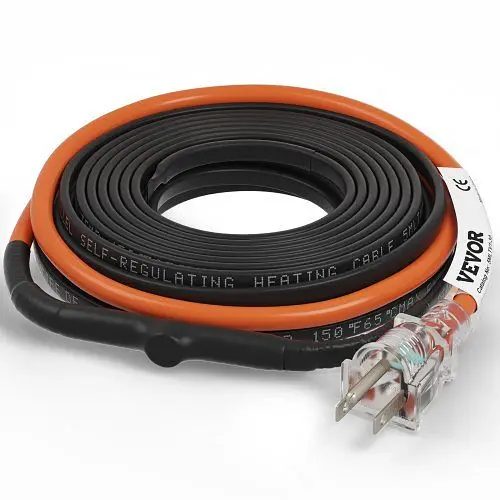 VEVOR Self-Regulating Pipe Heating Cable 5 W/ft Constructed- Thermostat 30 Feet, ZDWGDJRDLDGWQKAKDV1