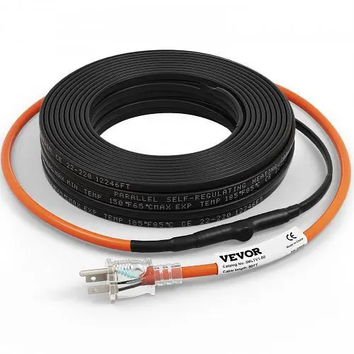 VEVOR Self-Regulating Pipe Heating Cable 5 W/ft Constructed- Thermostat 80 Feet, ZDWGDJRDLDGWQB0OLV1