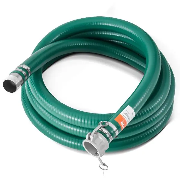 VEVOR Suction Hose 2 x 20 ft Green High Standard Hose Complete Fittings, BGTJXSYG20INQ6PW9V0