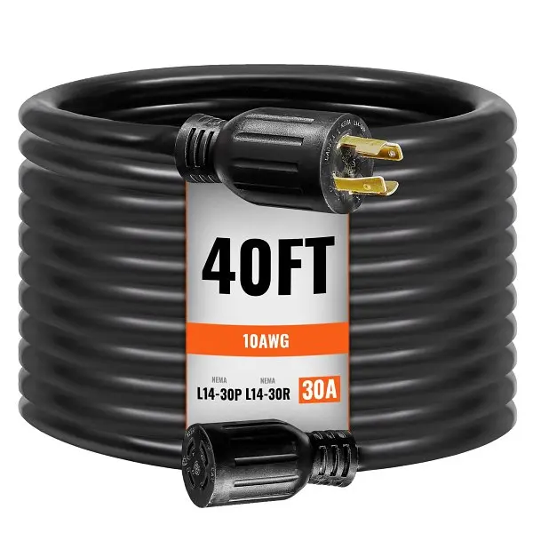 VEVOR Updated 30 Amp Generator Cord & Power Inlet Box Kit, 40 FT, YZXYSRHTZ30AXWL7UV1