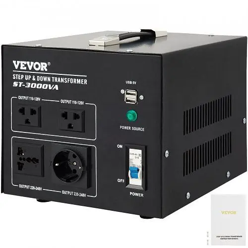 VEVOR Visible Step Up Down Changeer Voltage Converter 2100W 240V-110V 110V-240V US-UK, SJBYQS3KVA211NK7ZV1