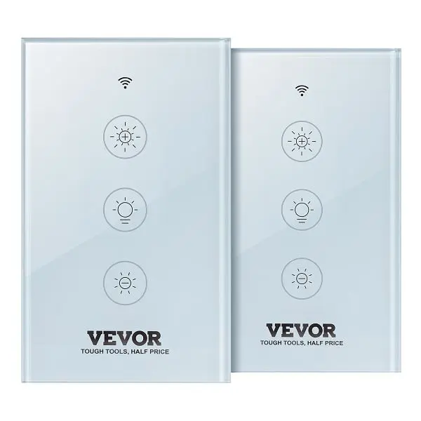 VEVOR WiFi Intelligent Light Dimmer Switch, 2 Pieces, DKKG2JTSW000Y9SSSV6