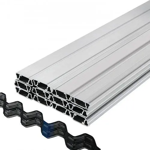 VEVOR Wiggle Wire and Lock Channel, 6.56ft Spring Lock & U-Channel Bundle, 50 Packs PE Coated Spring Wire & 7075 A...