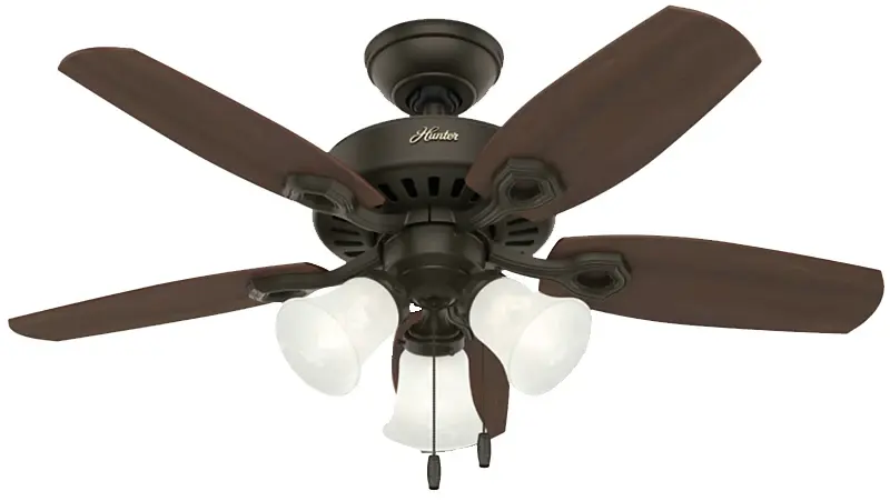 Hunter 52107 Ceiling Fan, 5-Blade, Brazilian Cherry/Harvest Mahogany Blade, 42 Sweep, Fiberboard Blade, 3-Speed