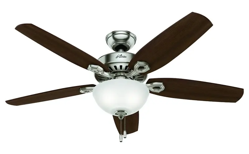 Hunter 53090 Ceiling Fan, 5110 cfm Air, 5-Blade, Brazilian Cherry/Stained Oak Blade, 52 Sweep