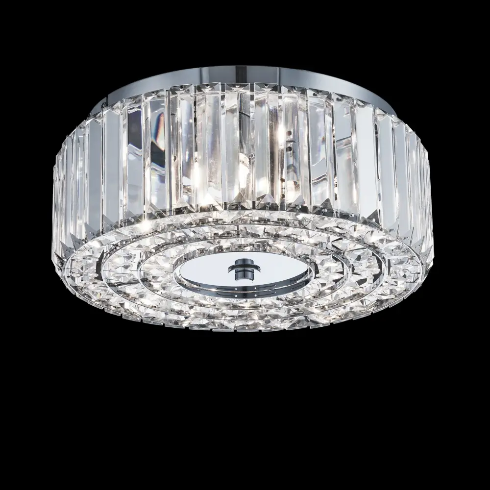 Colton 4 Light 35Cm Flush Crystal Drum Chandelier