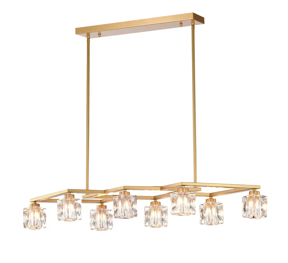 Energy Star Certified Crystal Chandelier Dining Room, 8 Buoyant Kitchen Chandelier Light Fixture Modern Metal Industrial C...