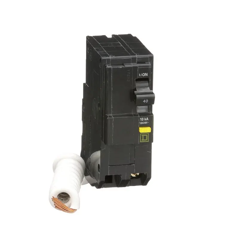 Square D QO QO240GFIC Miniature Circuit Breaker, Ground Fault, 40 , 2-Pole, 120/240 VAC, Plug-