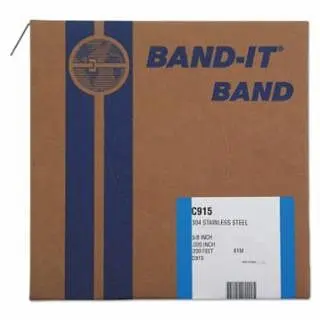 BAND-IT 304/Straps, 5/8 , 200 ft, 0.02 , Stainless Carbon Steel, 1 roll per Pack, C91599