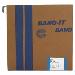 BAND-IT Giant Bands, 1 x 100 ft, 0.044 Thick, Gel Stainless Mild Steel, G43199