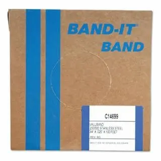 BAND-IT Hardened Valuband Bands, 3/4 x 100 ft, 0.025 Thick, Stainless Steel, C14699