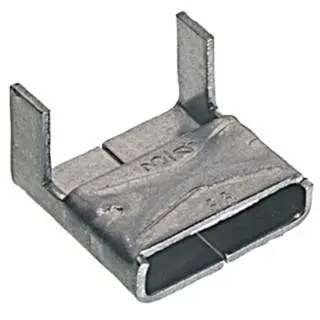 BAND-IT Next-Generation Valuclip Strapping Clips, 3/8 , Stainless Alloy Steel 304, 100 per package, C15399