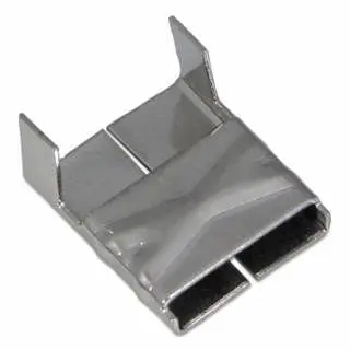 BAND-IT Ribbed 316 Stainless Metal Steel Clips, 3/4 , Stainless Steel, 100 per pack, AE4569