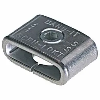 BAND-IT Scru-Lokt Buckles, 1/4 , Stainless Steel 301, 50 per pack, C72099