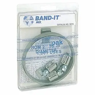 BAND-IT Serrated Clamp-Pak Clamp Set, 3/8 x 0.015 x 10 ft, Stainless Steel, M21899