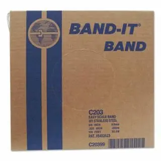 BAND-IT Stainless Steel Bands, 3/8 x 100 ft, 0.025 Thick, Stainless Steel, C20399