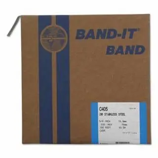 BAND-IT Type 316 Bands, 5/8 x 100 ft, 0.03 Thick, Stainless Steel, C40599
