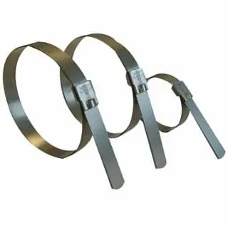 BAND-IT Ultra-Lok Preformed Quick-Grip Clamp, 6" Hose ID, 3/4"W, Stainless High-Carbon Steel 201, 25 per Box, UL...