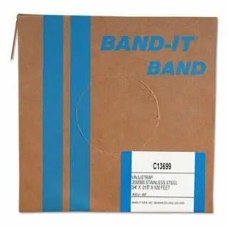 BAND-IT Valustrap Strappings, 3/4 x 100 ft, 0.015 Thick, Stainless Steel, C13699
