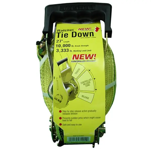 Jones Grip Stephens 2" x 27' Ratchet Strap Step Release J-Hooks, S20302 Jones Stephens