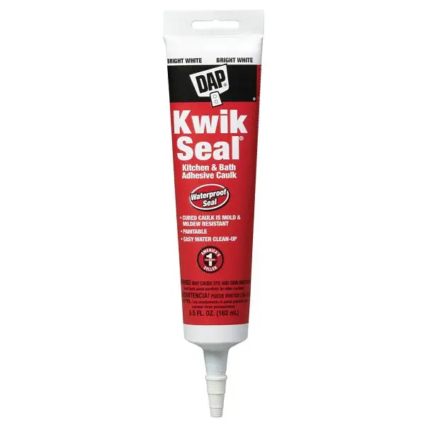 Jones Low-Profile Stephens 5.5 oz. DAP® KWIK SEAL® Kitchen and Bath Adhesive Caulk, White, Carton 12, DAP18001 Jones Ste...