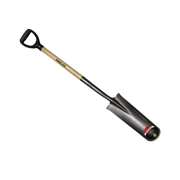 Jones Stephens Luxury Grade Wood Handle Shovel, D-Handle, 16" Drain Spade, AMES #15-738, S49423
