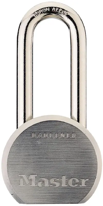 Master Lock 930DLHPF Padlock, Keyed Different Core, 7/16 Dia Shackle, Boron Steel Shackle, Steel/Zinc Body