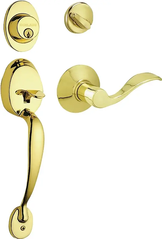 Schlage Plymouth Series F60V PLY/ACC 505 Combination Lockset, Mechanical Lock, Lever Handle, Wave Design