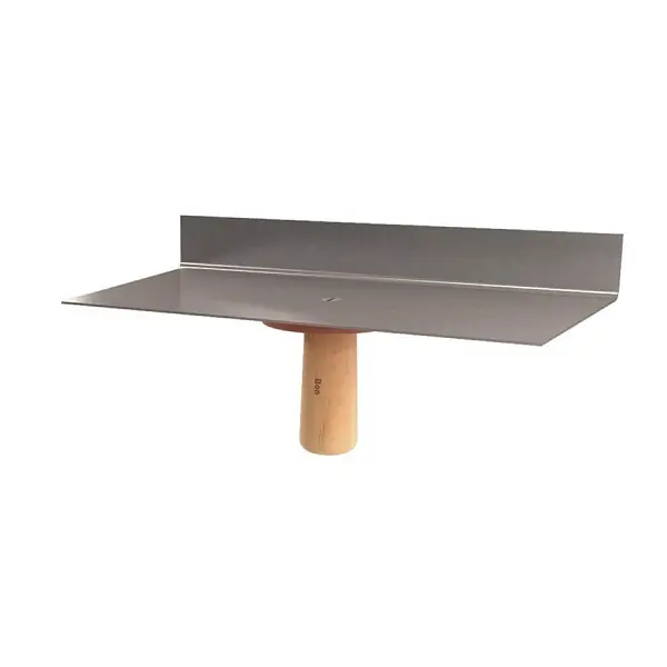 Bon 90° Edge Hawk, 12" x 6" Stainless Steel, 1 1/2" Lip Wood Handle, 15-247