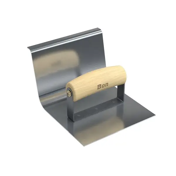 Bon Epoxy Base Tool Return, Stainless Steel 6" x 6", 3/4" Radius 4" Lip Wood Wave Handle, 22-814