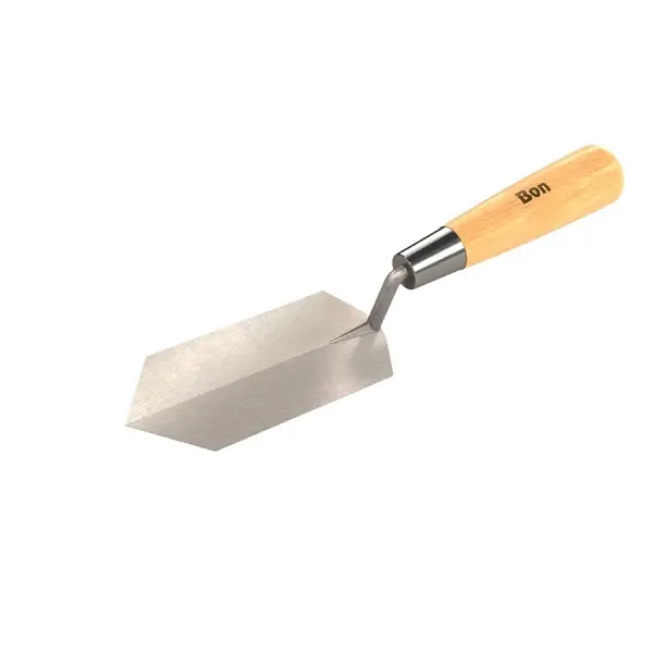 Bon Grooved Margin Trowel Pointed 5" x 1 1/2" Wood Handle, 11-997