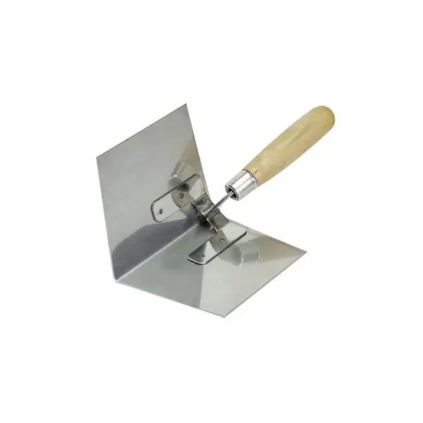 Bon Inside Corner Trowel, Gel Stainless Tool Steel 4" x 5" to 4 1/2", Wood Handle, 15-125