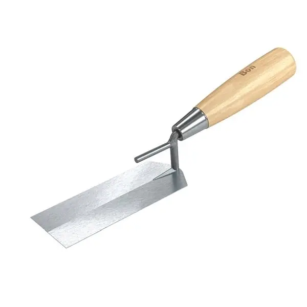 Bon Luminous Carbon Steel Bucket Margin Trowel, 5" x 2" Wood Handle, 14-456