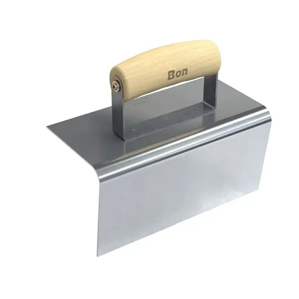 Bon Outside Step Tool, 8" x 4", 1/2" Radius 4" Lip Wood Wave Handle, 12-411